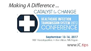 Healthcare Infection Transmission System Conference on infection prevention logo with event dates and location