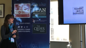 Dr. Natasha Gordon presenting on Research and Development at the National Medtech & Biotech Summit 2019 in Dublin.