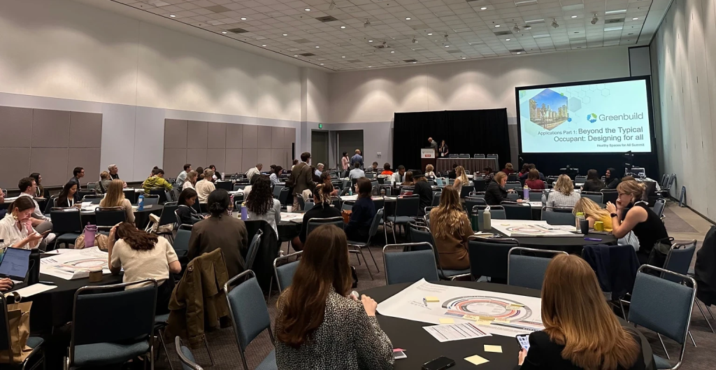 Attendees participate in the Greenbuild 2025 session “Beyond the Typical Occupant: Designing for All” focused on inclusive healthy-building design.
