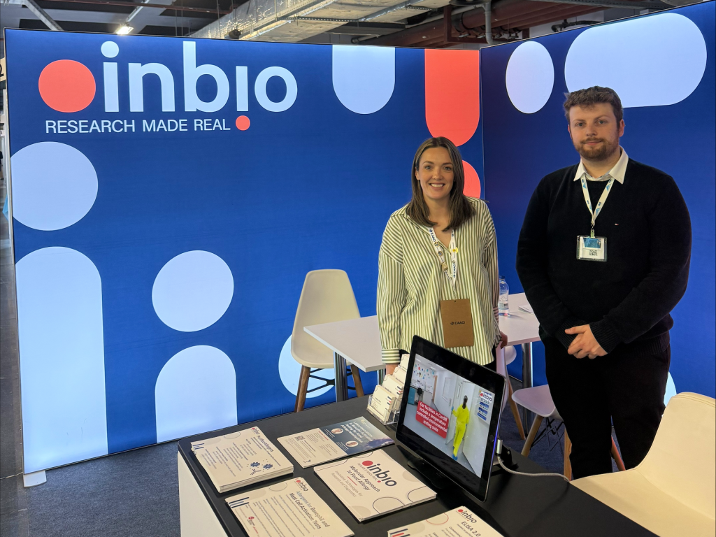 Aaron Robinson of Airmid Healthgroup with a colleague from InBio at the InBio exhibition stand at EAACI Congress 2026.