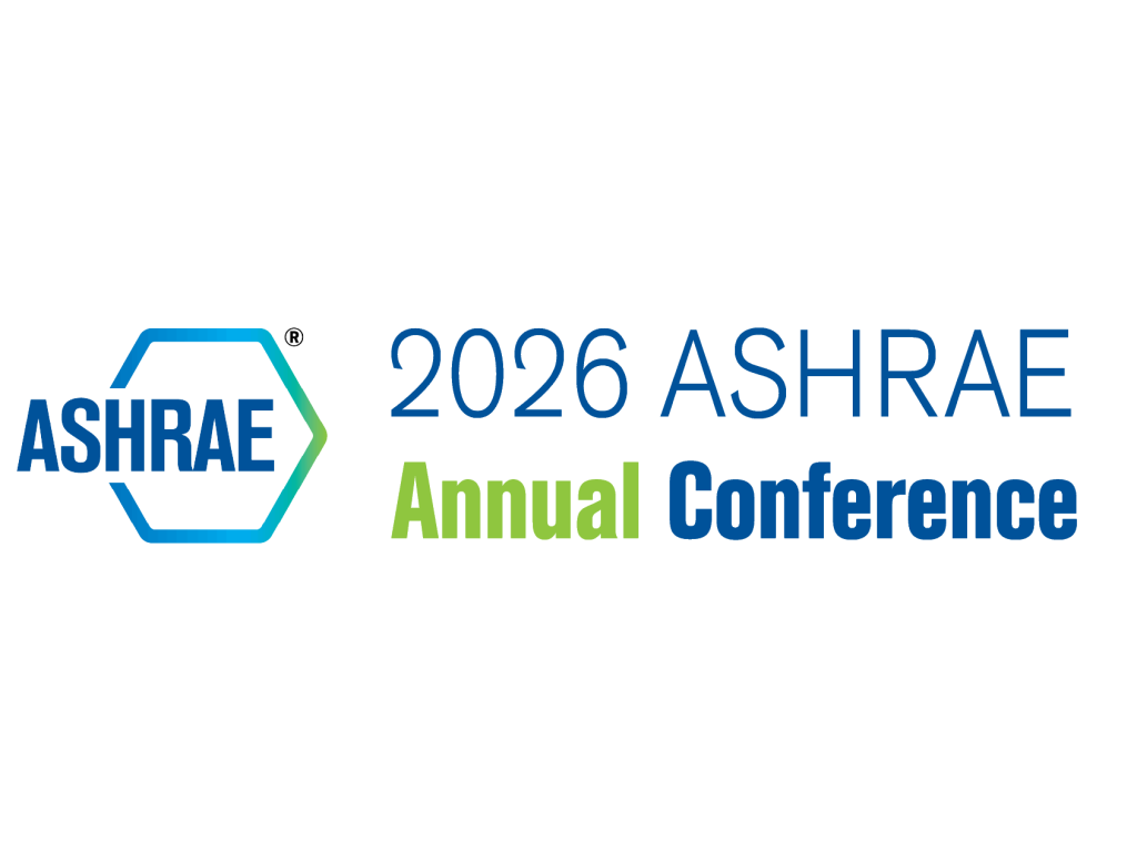 ASHRAE 2026 Annual Conference logo, Austin, Texas, where Airmid Healthgroup presents research on nanoparticle removal efficiency and bioaerosol reduction in air cleaner technology testing