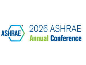 ASHRAE 2026 Annual Conference logo, Austin, Texas, where Airmid Healthgroup presents research on nanoparticle removal efficiency and bioaerosol reduction in air cleaner technology testing