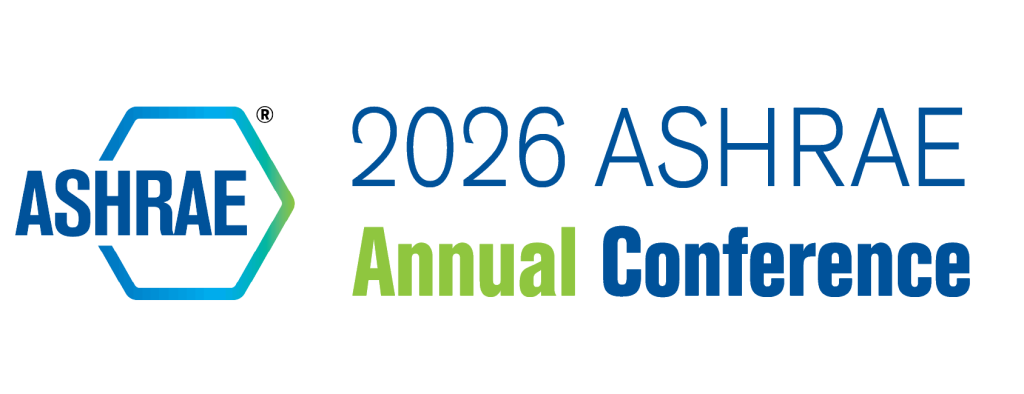 ASHRAE 2026 Annual Conference logo, Austin, Texas, where Airmid Healthgroup presents research on nanoparticle removal efficiency and bioaerosol reduction