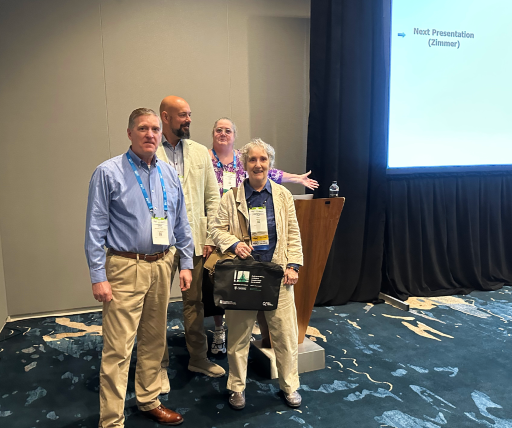 Left to right, Randy Cooper, Kathleen Owen, Gemma Kerr and Tobias Zimmer during the air cleaner testing sessions at the 2026 ASHRAE Annual Conference